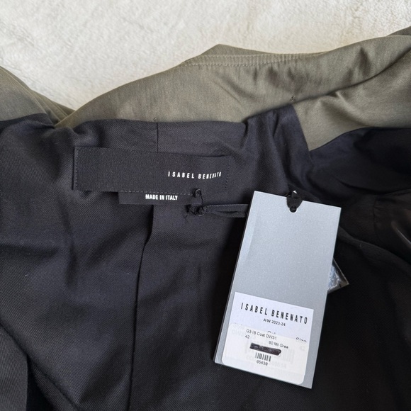 Isabel Benenato NWT Green Black Oversized Long Sleeve Trench IT 42 US M (8-10) - Picture 11 of 12